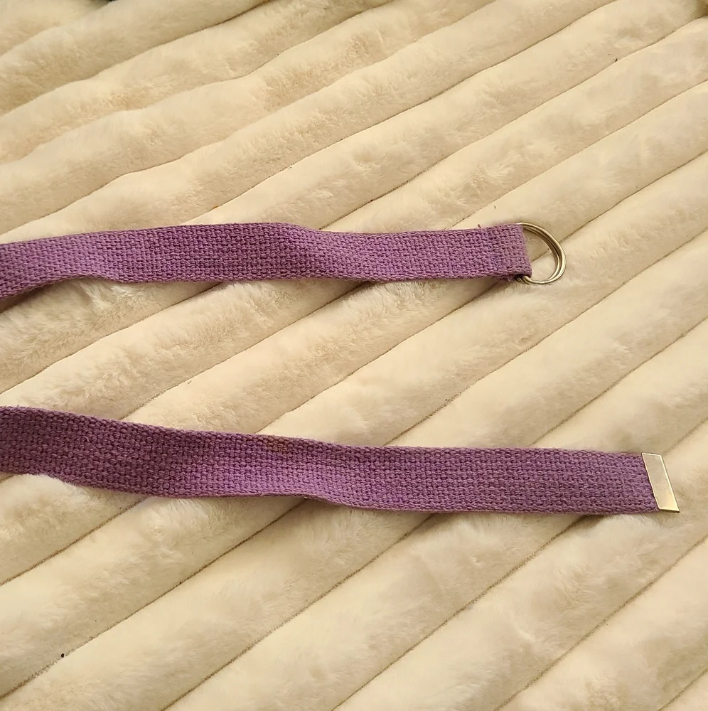 Purple Woven Belt with Silver Buckle